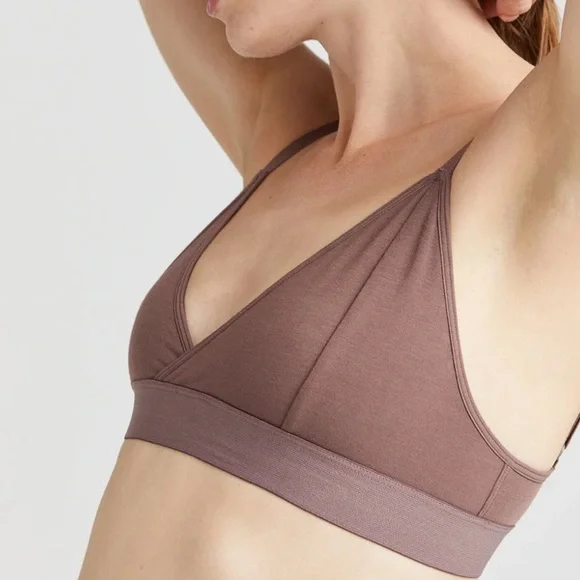 🔥RICHER POORER🔥WOMEN’S COTTON MODAL CLASSIC BRALETTE PLUM SMOKE COLOR L NWT - Picture 3 of 3